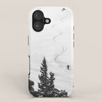 Backcountry Skier // Fresh Powder Snow Mountain Ski Landscape Black and White Photography Vibes iPhone Case Gallery Image 1