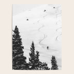 Backcountry Skier // Fresh Powder Snow Mountain Ski Landscape Black and White Photography Vibes Poster Gallery Image 4