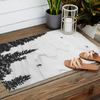 Backcountry Skier // Fresh Powder Snow Mountain Ski Landscape Black and White Photography Vibes Outdoor Rug Gallery Image 2