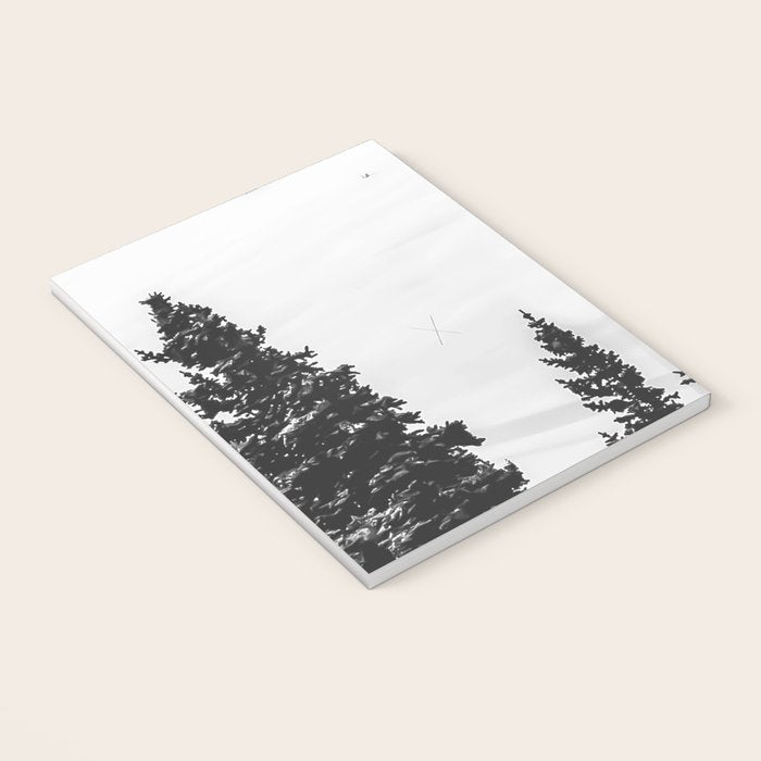 Backcountry Skier // Fresh Powder Snow Mountain Ski Landscape Black and White Photography Vibes Notebook Gallery Image 3