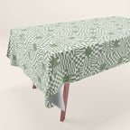 Green Op Art Vibes Tablecloth Gallery Image 1