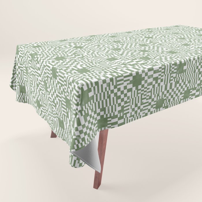 Green Op Art Vibes Tablecloth Gallery Image 1
