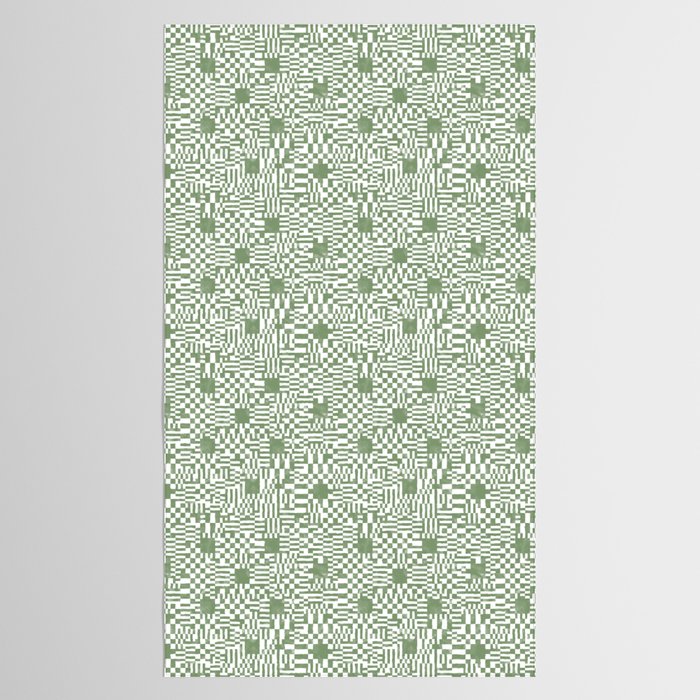Green Op Art Vibes Tablecloth Gallery Image 2