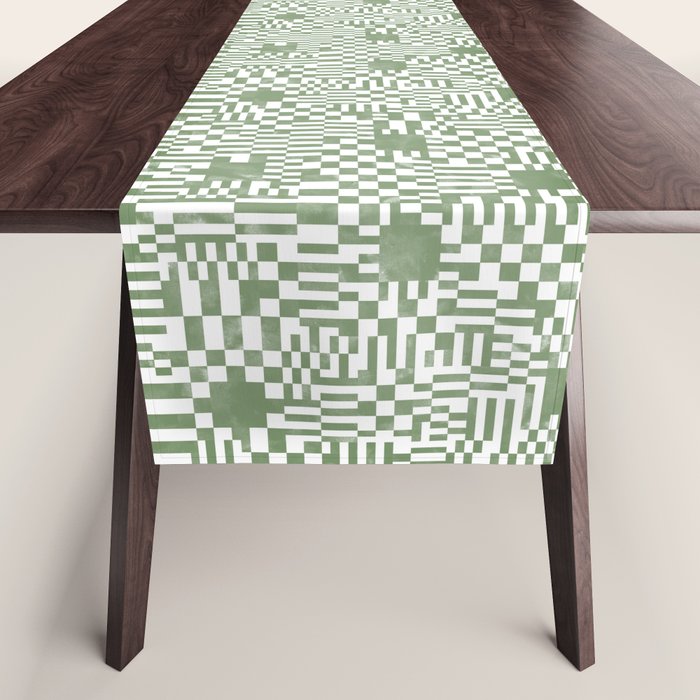 Green Op Art Vibes Table Runner Gallery Image 1