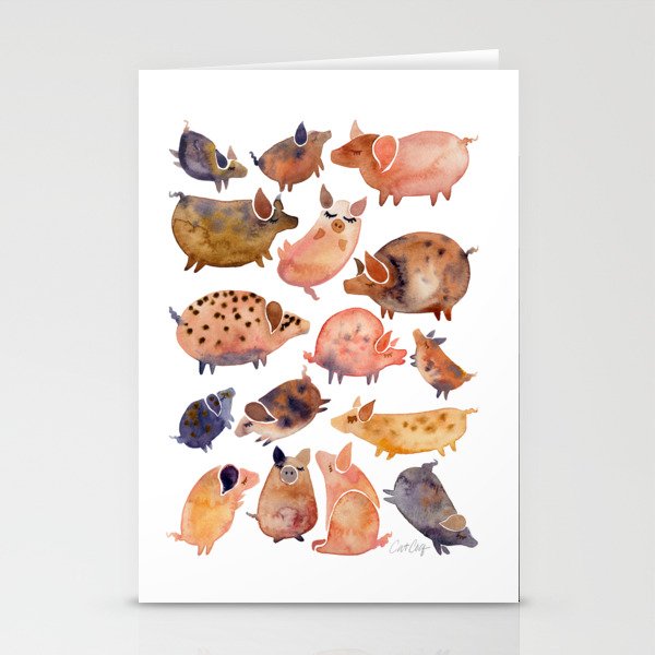 Pig Collection Stationery Card Gallery Image 1