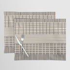 Neutral Finnish Patchwork Stripe Pattern Placemat Gallery Image 1