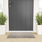 Neutral Finnish Patchwork Stripe Pattern Welcome Mat Gallery Image 3