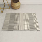 Neutral Finnish Patchwork Stripe Pattern Rug Gallery Image 1