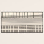 Neutral Finnish Patchwork Stripe Pattern Desk Mat Gallery Image 3