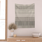 Neutral Finnish Patchwork Stripe Pattern Wall Tapestry Gallery Image 2