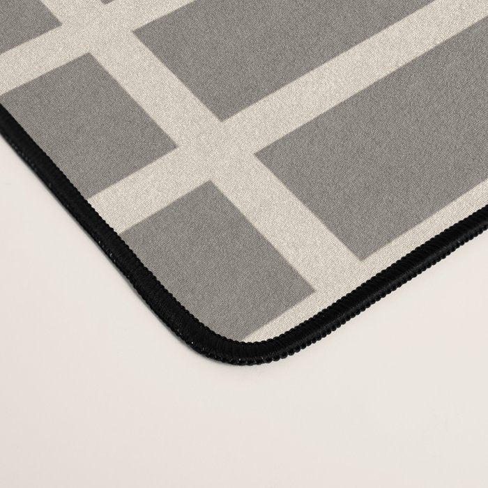 Neutral Finnish Patchwork Stripe Pattern Desk Mat Gallery Image 4