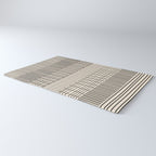 Neutral Finnish Patchwork Stripe Pattern Rug Gallery Image 3