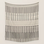 Neutral Finnish Patchwork Stripe Pattern Wall Tapestry Gallery Image 4