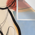 Female Figure Line Art 7 Wall Tapestry Gallery Image 3