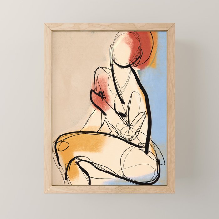 Female Figure Line Art 7 Mini Art Print Gallery Image 1