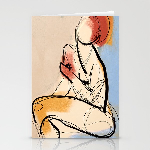 Female Figure Line Art 7 Stationery Card Gallery Image 1