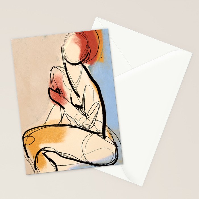 Female Figure Line Art 7 Stationery Card Gallery Image 2