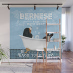 Bernese Mountain Dog Berner Bath Soap bubble Bath clawfoot tub Wall Mural Gallery Image 1