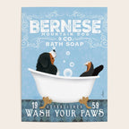 Bernese Mountain Dog Berner Bath Soap bubble Bath clawfoot tub Poster Gallery Image 4