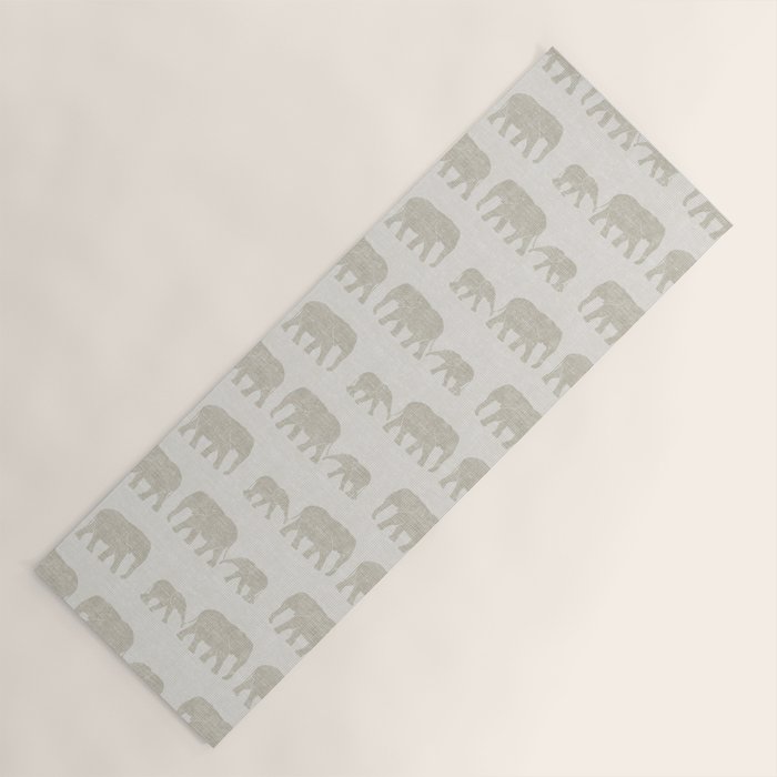 elephant march - beige Yoga Mat Gallery Image 1