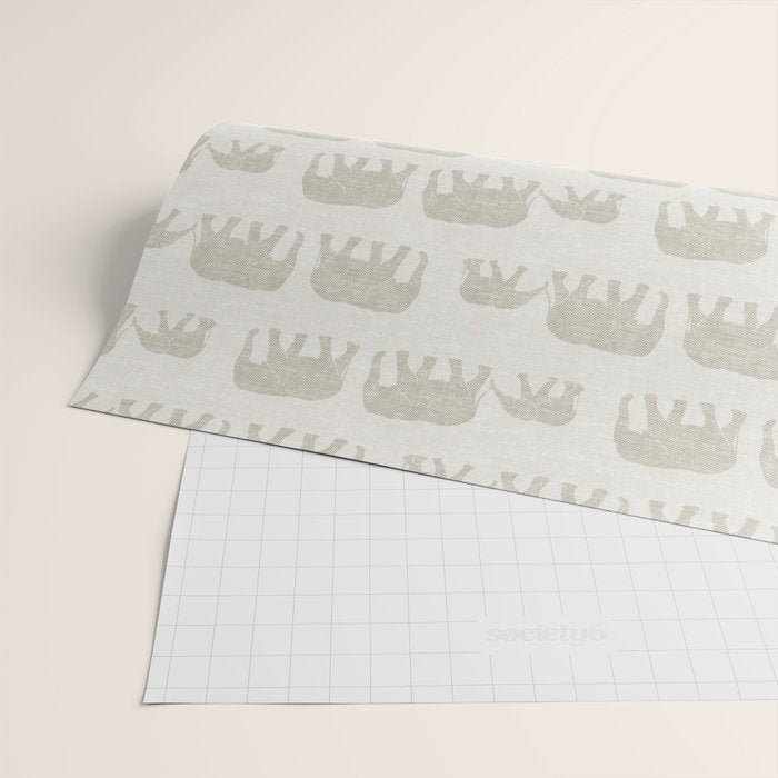 elephant march - beige Wrapping Paper Gallery Image 2
