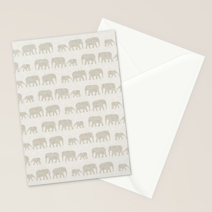 elephant march - beige Stationery Card Gallery Image 2