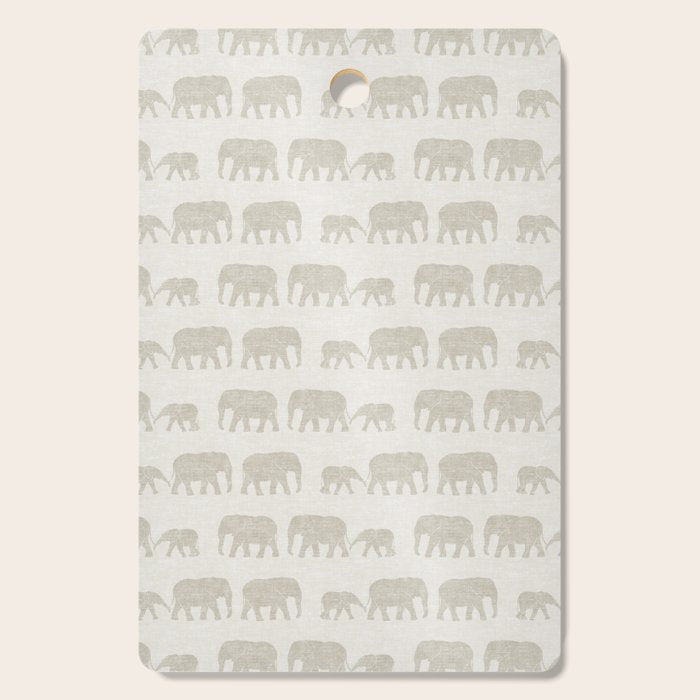 elephant march - beige Cutting Board Gallery Image 1