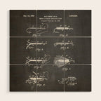 Fly Fishing Patent - Fisherman Art - Black Chalkboard Wood Wall Art Gallery Image 1