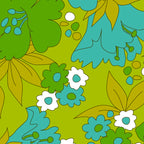 Green, Turquoise, and White Retro Flower Design Pattern Coffee Mug Gallery Image 2