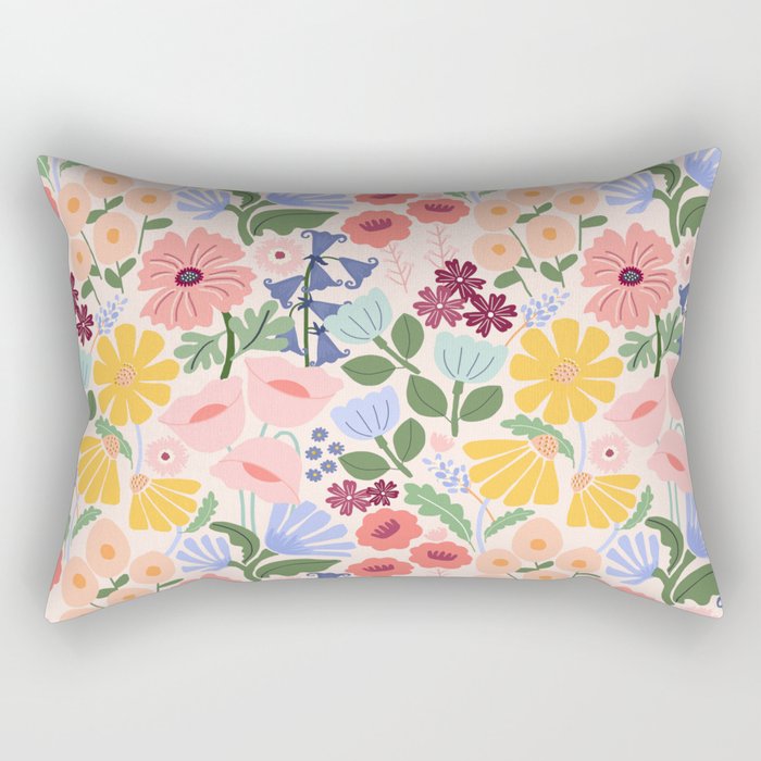Meadow muse - pink Rectangular Pillow Gallery Image 1