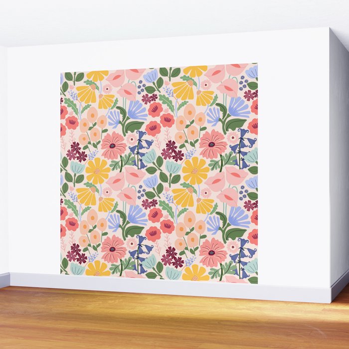 Meadow muse - pink Wall Mural Gallery Image 2