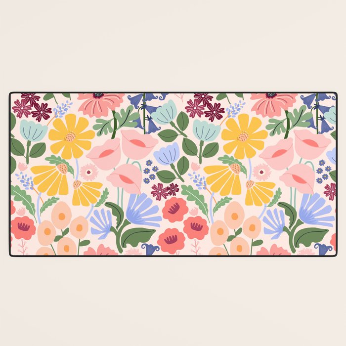 Meadow muse - pink Desk Mat Gallery Image 3