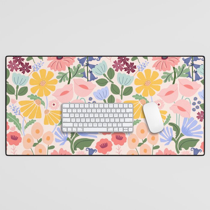 Meadow muse - pink Desk Mat Gallery Image 1