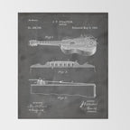 Acoustic Guitar Patent - Guitar Player Music Lover Art - Black Chalkboard Throw Blanket Gallery Image 2