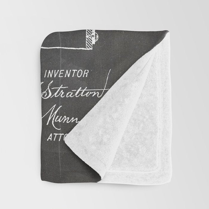 Acoustic Guitar Patent - Guitar Player Music Lover Art - Black Chalkboard Throw Blanket Gallery Image 3