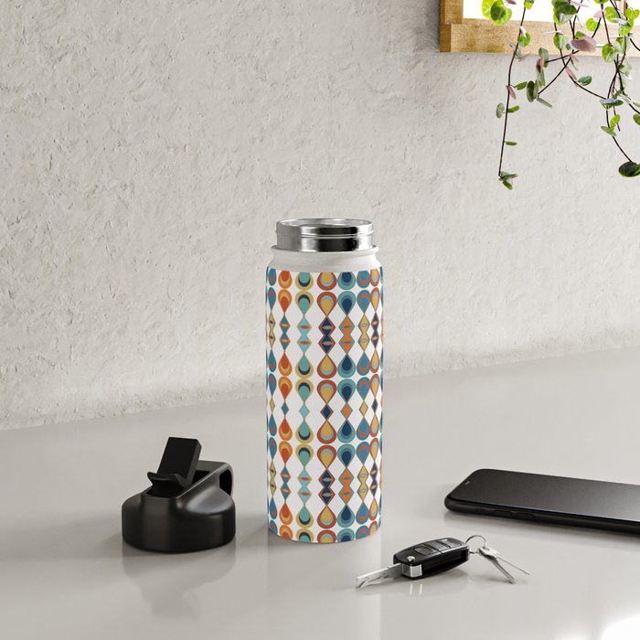 Mid Century Drop Pattern Water Bottle Gallery Image 4