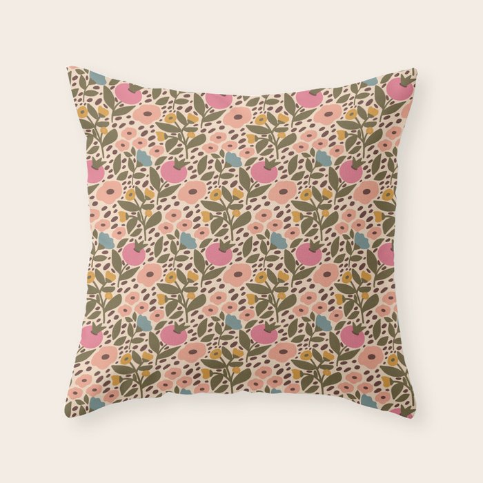 Vintage Ditsy Floral Throw Pillow Gallery Image 6