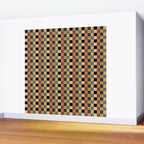Checkered Multicolor Pattern XI Retro Midcentury Wall Mural Gallery Image 2