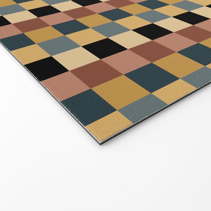 Checkered Multicolor Pattern XI Retro Midcentury Welcome Mat Gallery Image 2