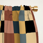 Checkered Multicolor Pattern XI Retro Midcentury Window Curtain Gallery Image 2