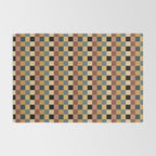 Checkered Multicolor Pattern XI Retro Midcentury Rug Gallery Image 2