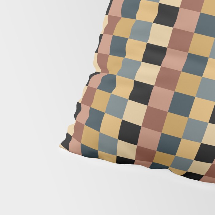 Checkered Multicolor Pattern XI Retro Midcentury Pillow Sham Gallery Image 4