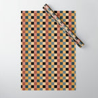 Checkered Multicolor Pattern XI Retro Midcentury Wrapping Paper Gallery Image 1