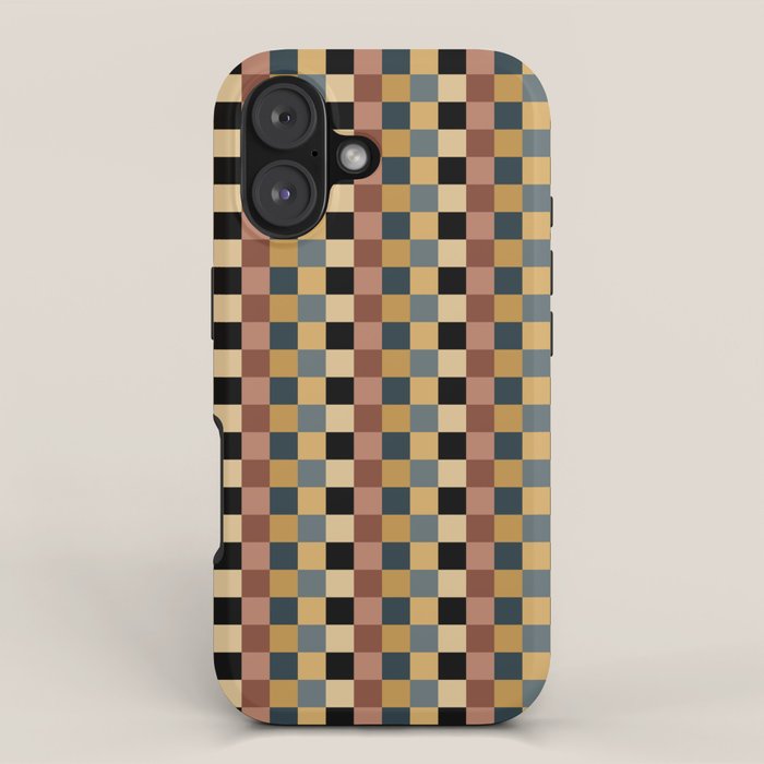 Checkered Multicolor Pattern XI Retro Midcentury iPhone Case Gallery Image 1