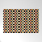 Checkered Multicolor Pattern XI Retro Midcentury Welcome Mat Gallery Image 1