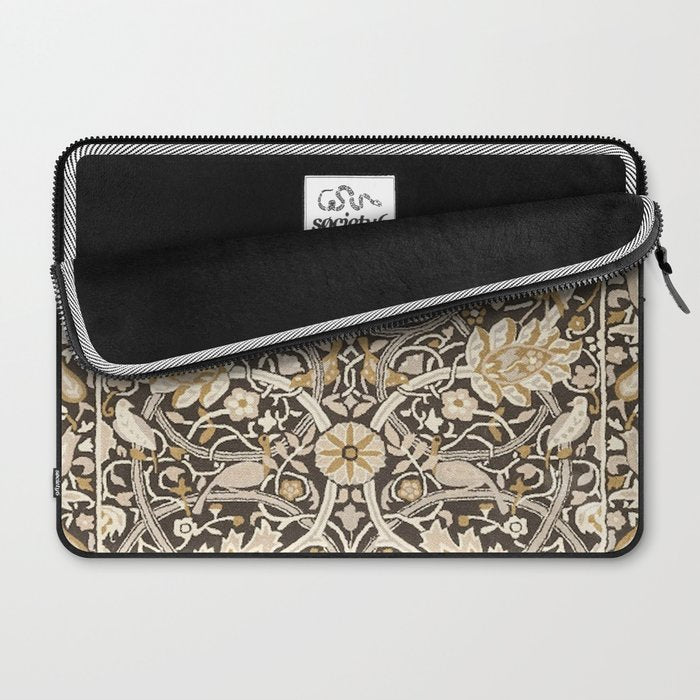 William Morris Bullerswood Charcoal Mustard Laptop Sleeve Gallery Image 2