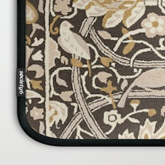 William Morris Bullerswood Charcoal Mustard Laptop Sleeve Gallery Image 3