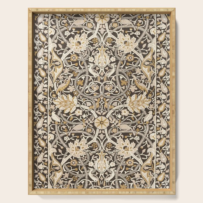 William Morris Bullerswood Charcoal Mustard Serving Tray Gallery Image 1