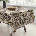 William Morris Bullerswood Charcoal Mustard Tablecloth Gallery Image 3