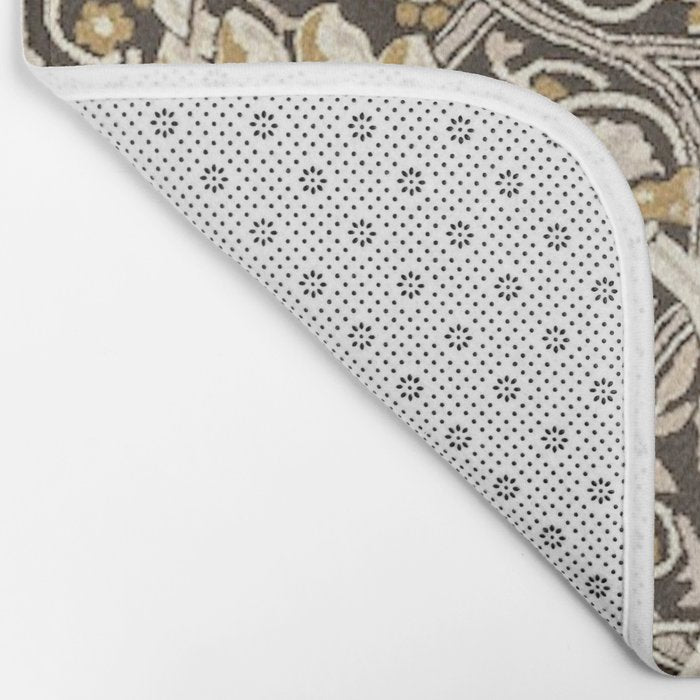 William Morris Bullerswood Charcoal Mustard Bath Mat Gallery Image 2
